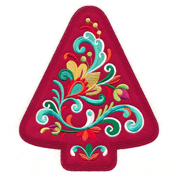 Christmas Rosemaling Tree (Heirloom Applique) - Image 3