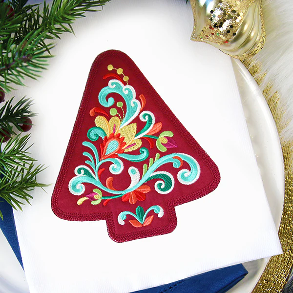 Christmas Rosemaling Tree (Heirloom Applique) - Image 4