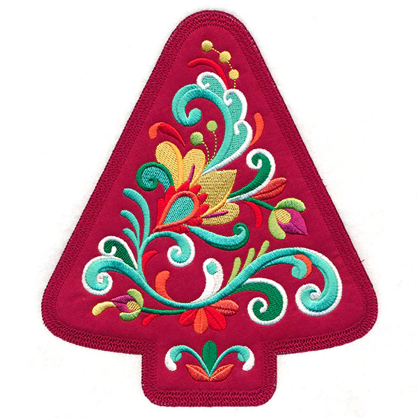 Christmas Rosemaling Tree (Heirloom Applique) - Image 7