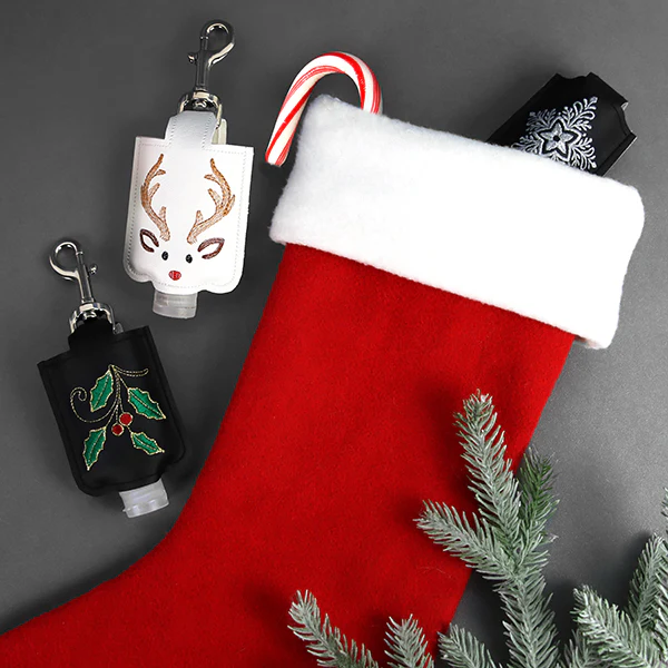 Christmas Snowflake Hand Sanitizer Keychain (In-the-Hoop) - Image 3