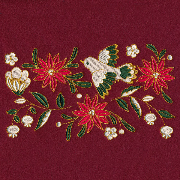 Christmas Textures Poinsettia & Dove Border - Image 2