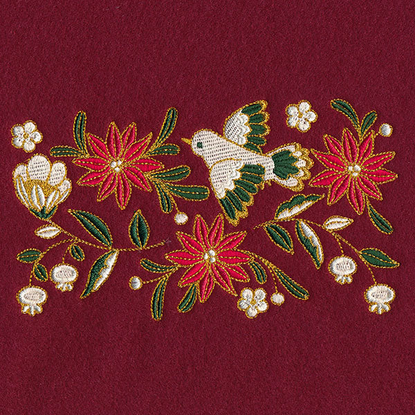 Christmas Textures Poinsettia & Dove Border - Image 4