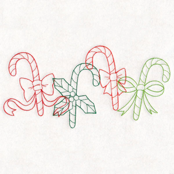 Christmas Treats Border - Candy Canes (Vintage)