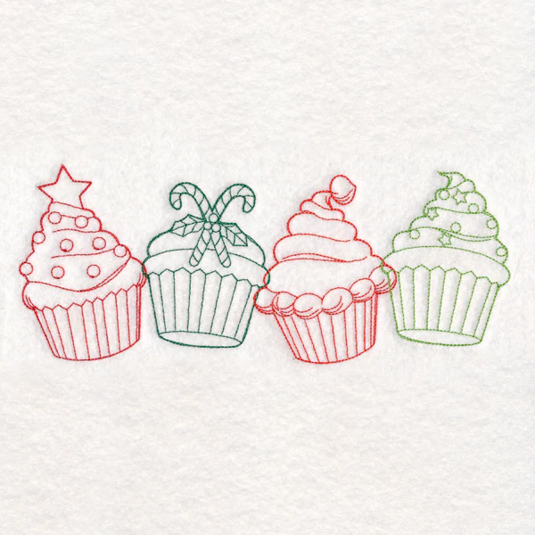 Christmas Treats Border - Cupcakes (Vintage) - Image 5