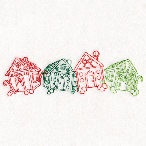 Christmas Treats Border - Gingerbread Houses (Vintage) - Image 2