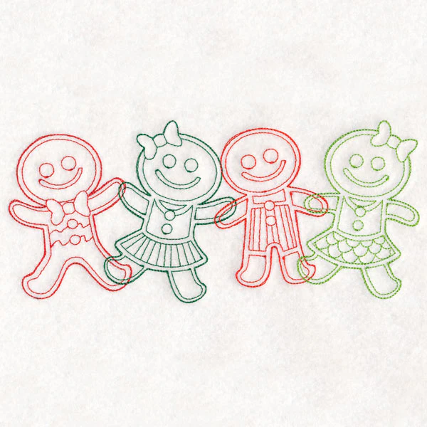 Christmas Treats Border - Gingerbread Kids (Vintage)