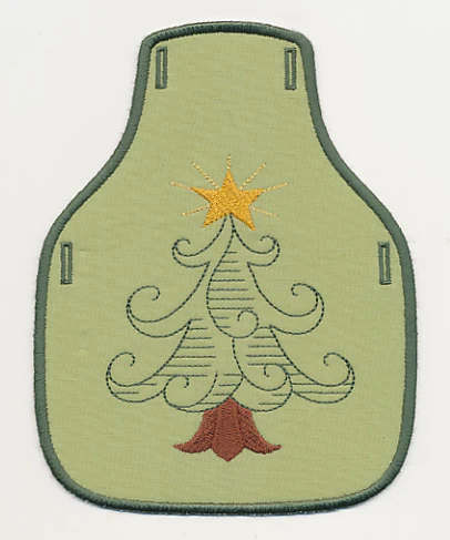 Christmas Tree Bottle Apron (In-the-Hoop)