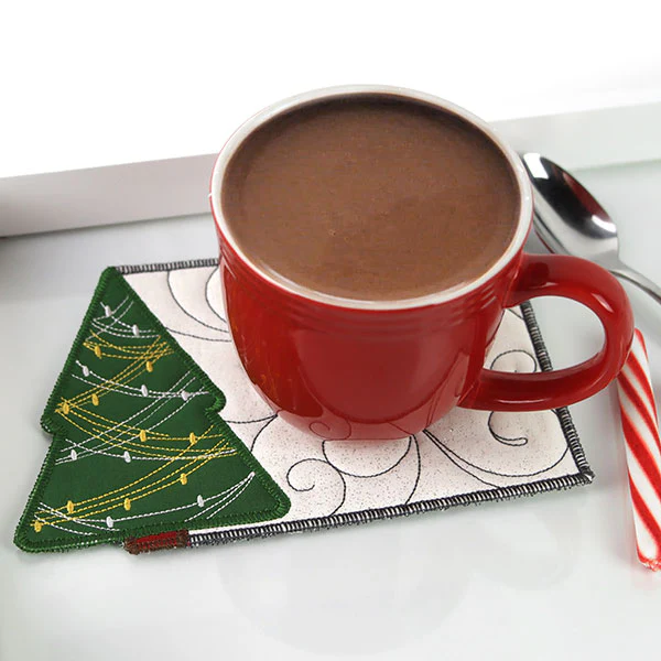 Christmas Tree Mug Rug (In-the-Hoop) - Image 5