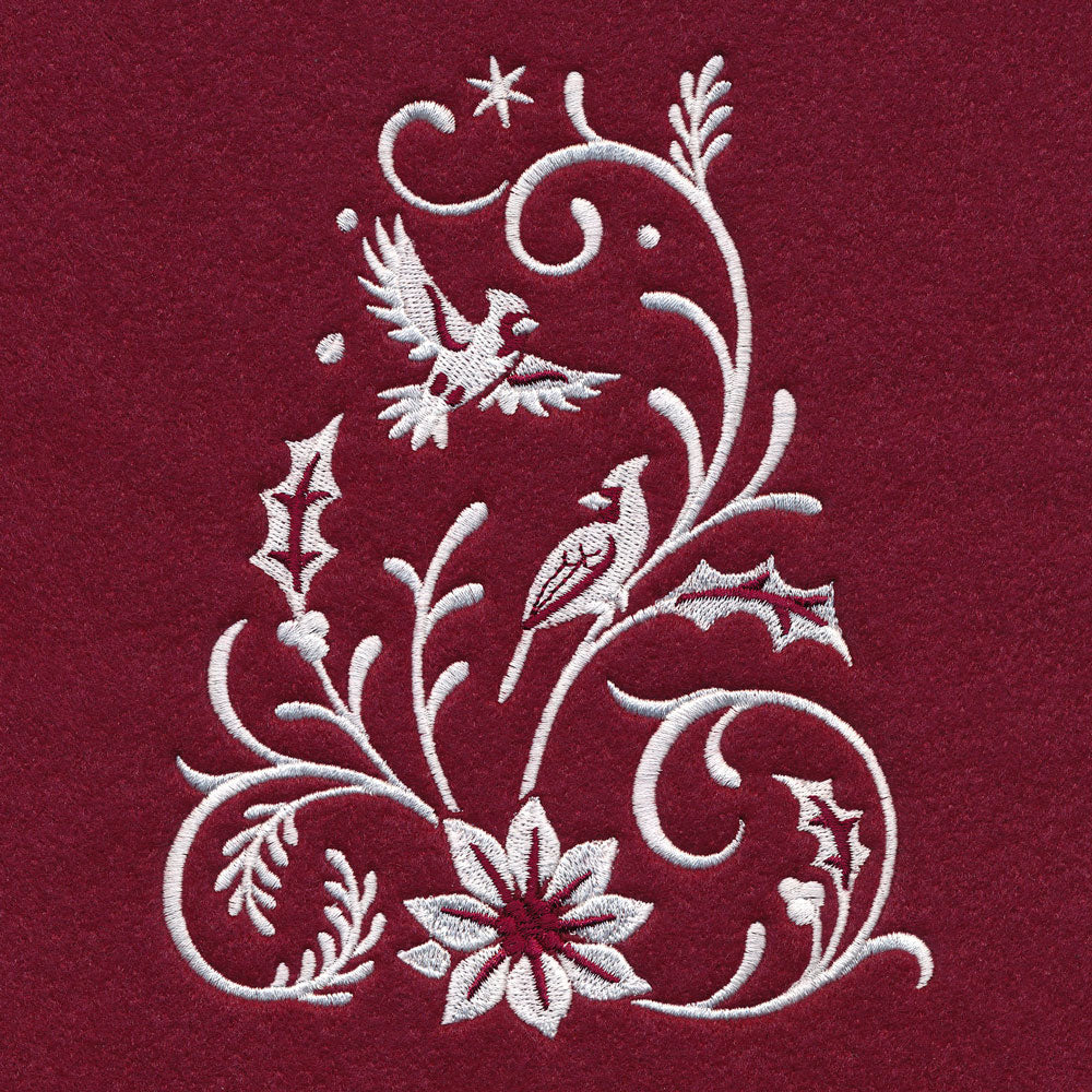 Christmas Tree Skirt - Cardinal (Whitework) - Image 3
