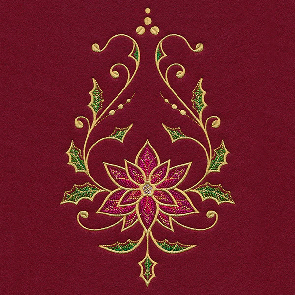 Christmas Tree Skirt Delights - Poinsettia - Image 2