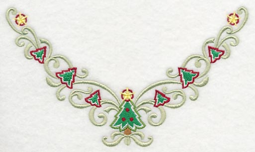 Christmas Tree Swirls Neckline (V-Neck) - Image 2