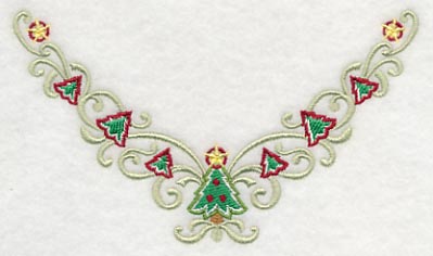 Christmas Tree Swirls Neckline (V-Neck) - Image 3