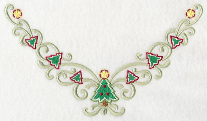 Christmas Tree Swirls Neckline (V-Neck) - Image 4
