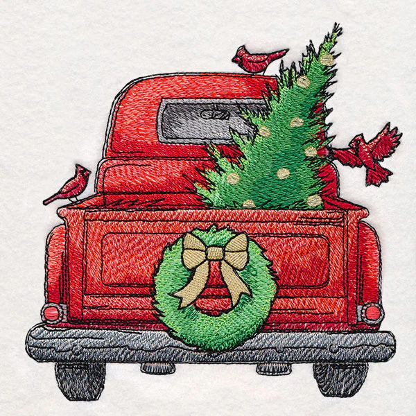 Christmas Trees & Cardinals Retro Truck - Image 3
