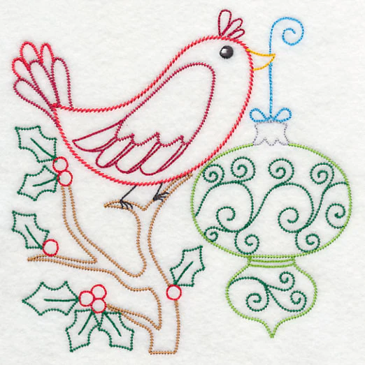 Christmas Whimsy Bird and Bulb 1 (Vintage) - Image 2
