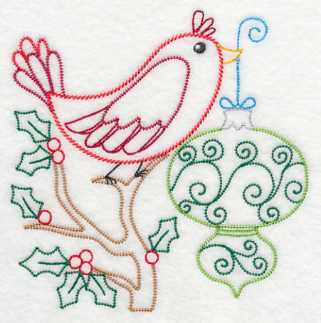 Christmas Whimsy Bird and Bulb 1 (Vintage) - Image 3