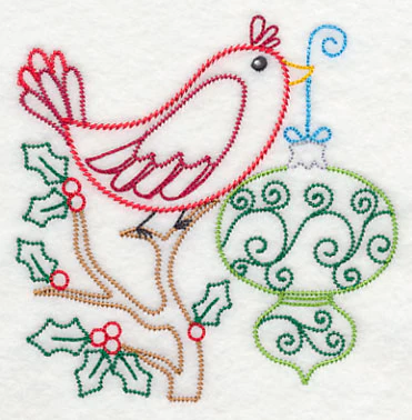 Christmas Whimsy Bird and Bulb 1 (Vintage) - Image 4