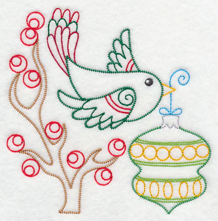Christmas Whimsy Bird and Bulb 4 (Vintage) - Image 3
