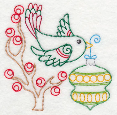 Christmas Whimsy Bird and Bulb 4 (Vintage) - Image 4