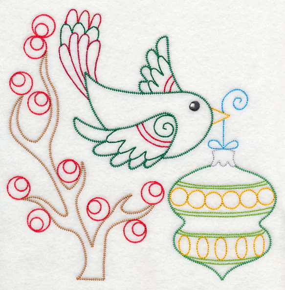 Christmas Whimsy Bird and Bulb 4 (Vintage) - Image 6