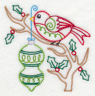 Christmas Whimsy Bird and Bulb 5 (Vintage) - Image 5