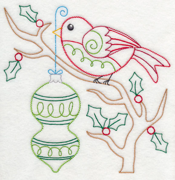 Christmas Whimsy Bird and Bulb 5 (Vintage) - Image 6