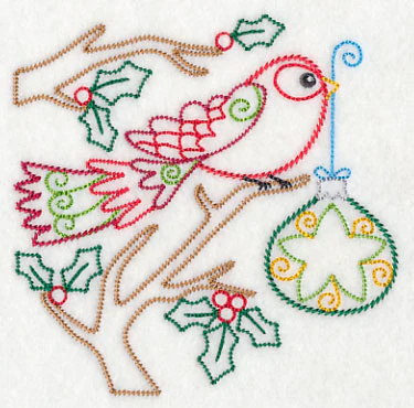 Christmas Whimsy Bird and Bulb 6 (Vintage) - Image 4