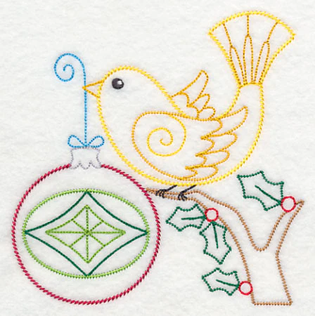 Christmas Whimsy Bird and Bulb 8 (Vintage) - Image 3