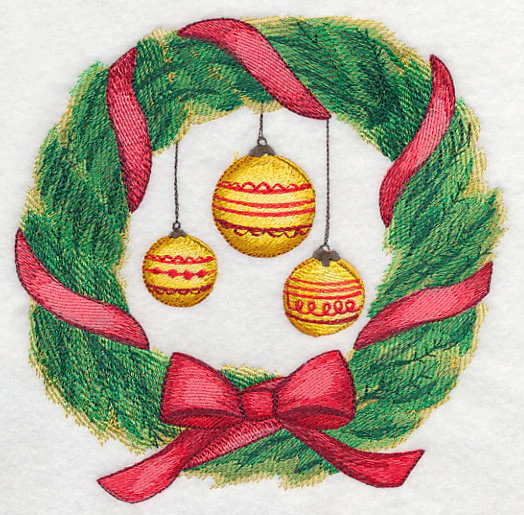 Christmas Wreath and Ornaments in Watercolor - Image 2