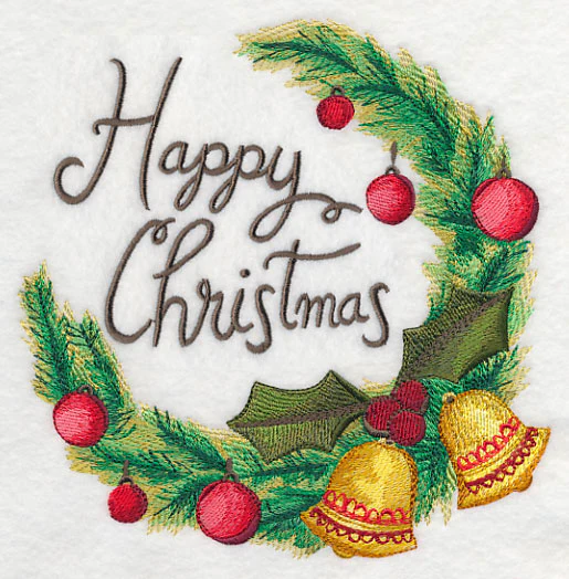 Christmas Wreath (Happy) in Watercolor - Image 2