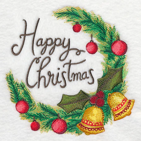 Christmas Wreath (Happy) in Watercolor - Image 3