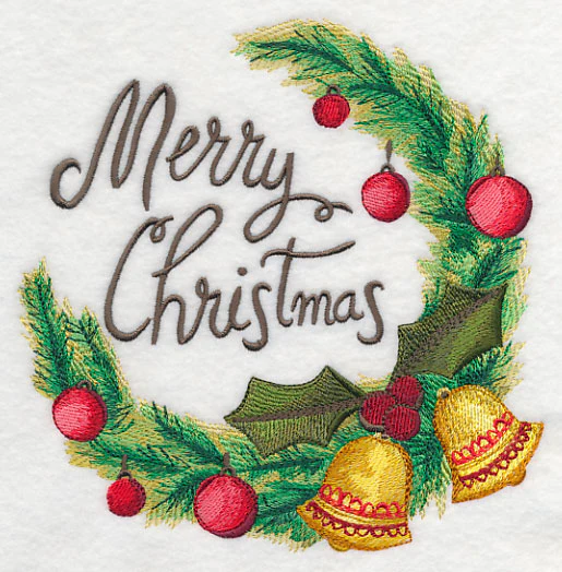 Christmas Wreath (Merry) in Watercolor - Image 2