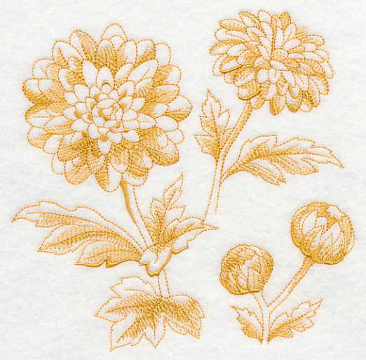 Chrysanthemum Botanical (Toile) - Image 2