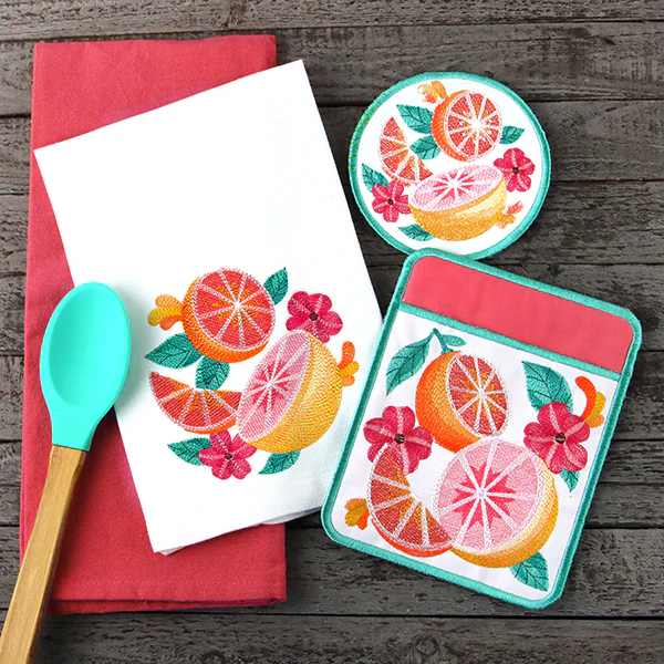 Citrus and Floral Trivet (In-the-Hoop) - Image 2