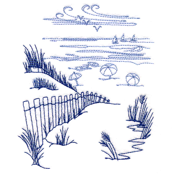 Classic Beach Scene - Ocean Views (Bluework) - Image 4