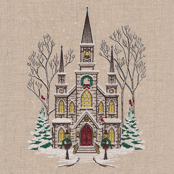 Classic Christmas Church Scene - Image 2