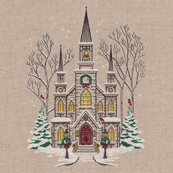 Classic Christmas Church Scene - Image 4