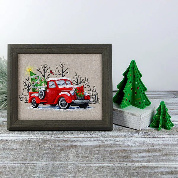 Classic Christmas Retro Truck Scene - Image 8