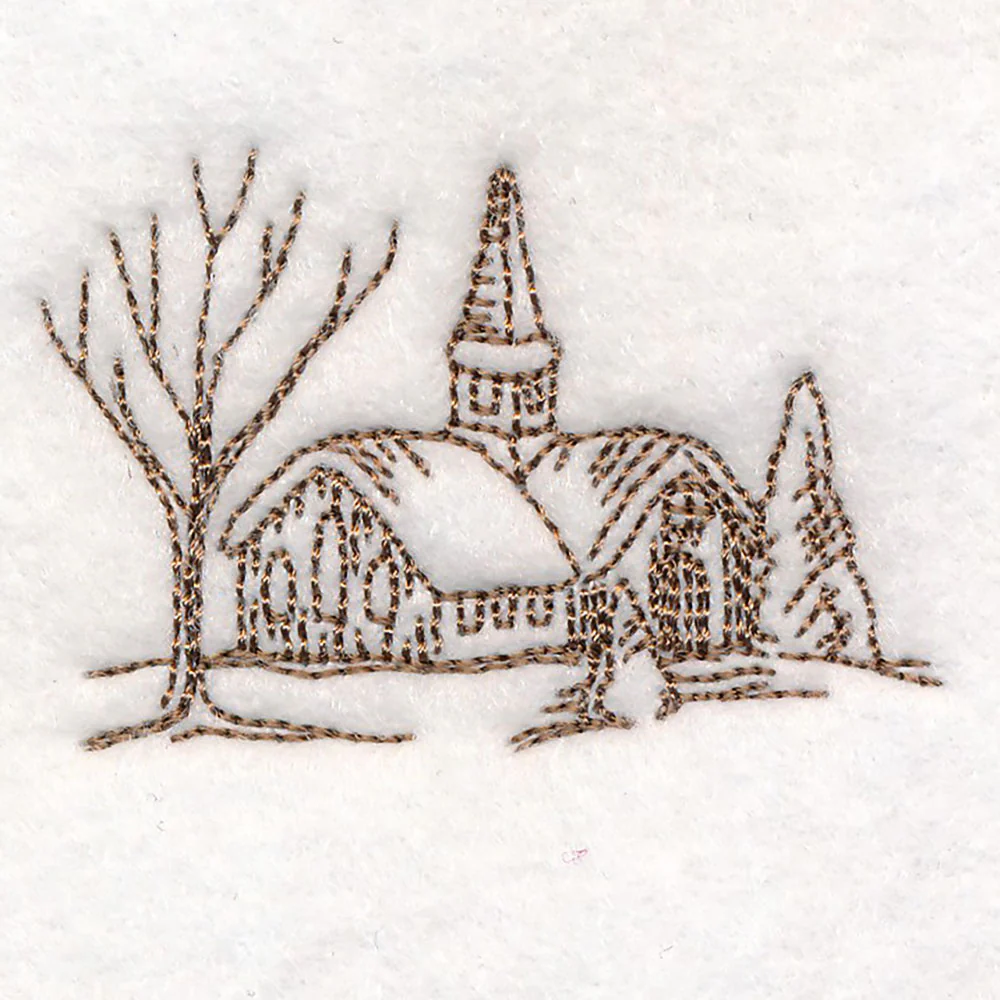 Classic Christmas Scene - Church - Image 5