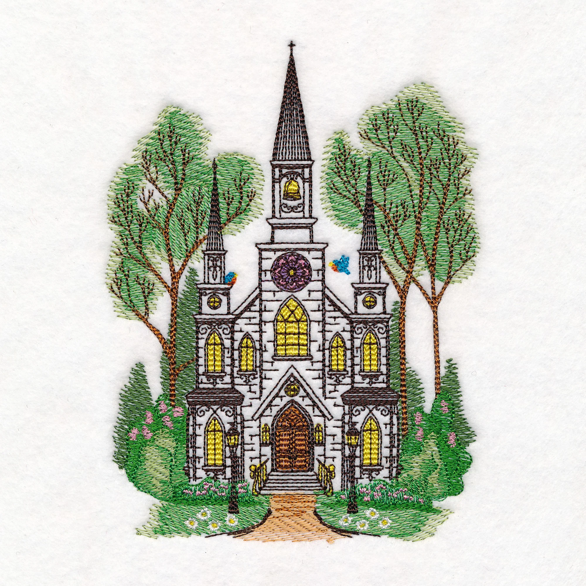 Classic Summer Church Scene - Image 3