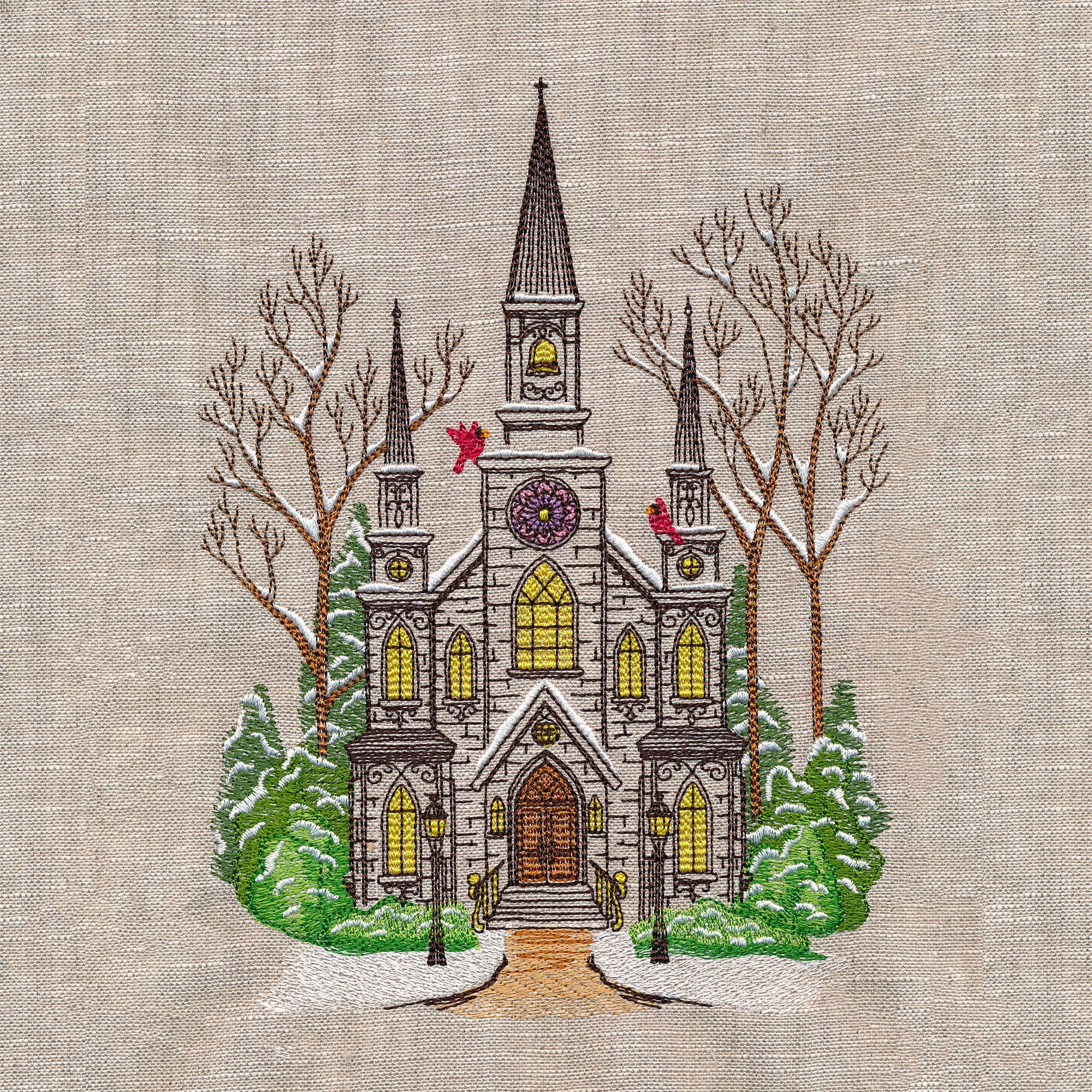 Classic Winter Church Scene - Image 2