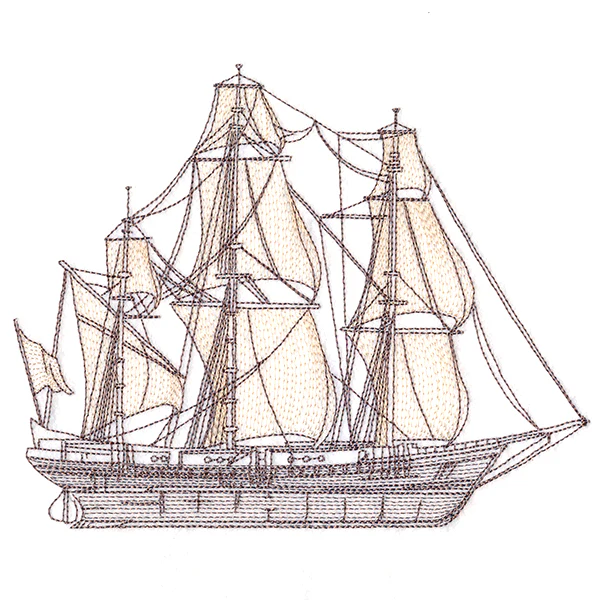 Clipper Ship Etching - Image 3
