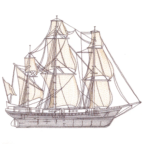 Clipper Ship Etching - Image 7
