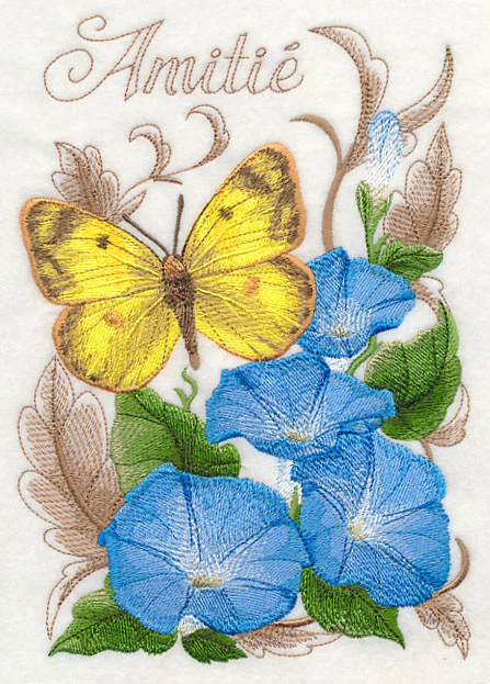 Clouded Yellow Butterfly and Morning Glories - Image 2