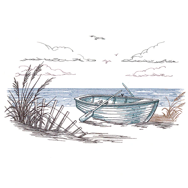 Coastal Row Boat Scene - Image 5