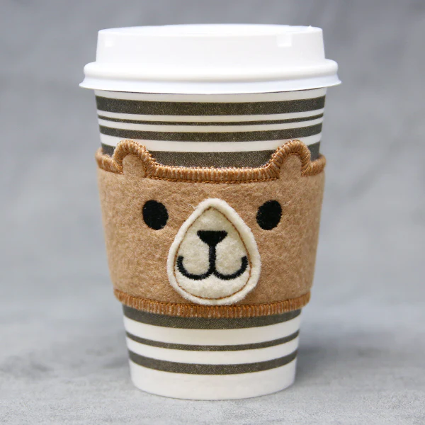 Coffee Cup Cozy - Bear (In-the-Hoop)