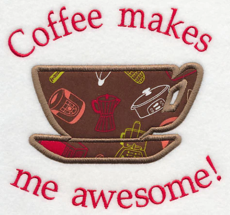 Coffee Makes Me Awesome (Applique) - Image 2