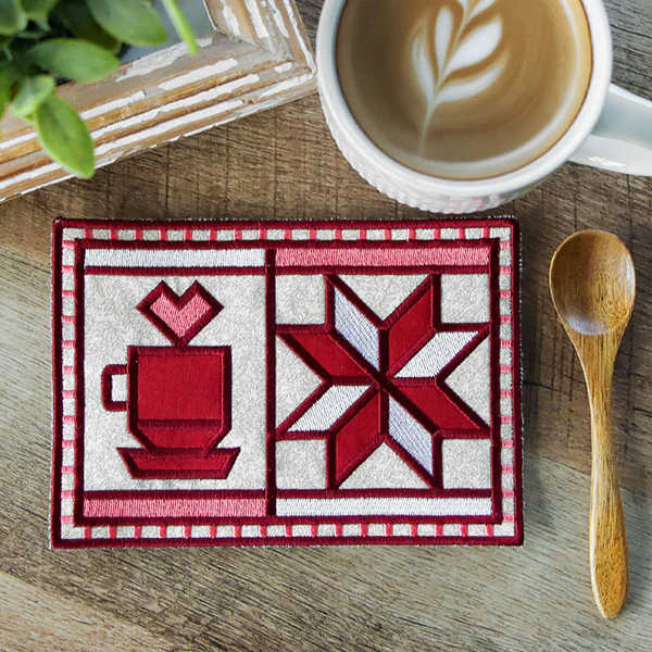 Coffee & Quilts Mug Rug (In-the-Hoop) - Image 3