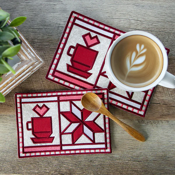 Coffee & Quilts Mug Rug (In-the-Hoop) - Image 4