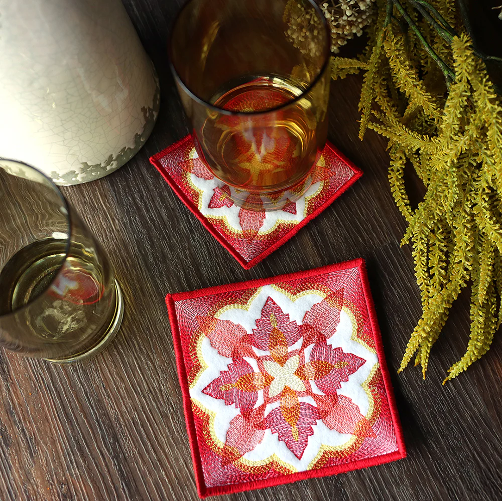 Color Theory Fall Square Coasters (In-the-Hoop) Design Pack - Image 5